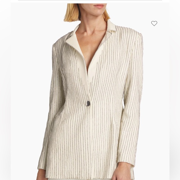Alice + Olivia Yona Crystal Pinstripe Blazer - Picture 3 of 13